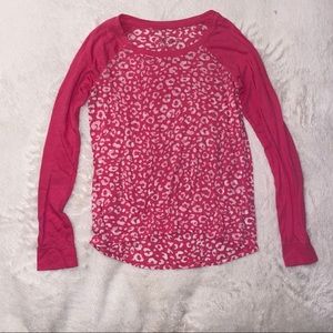pink leopard long sleeve top